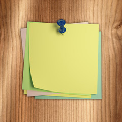 fine image of classic postit on wood background