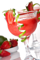 Strawberry Daiquiri cocktails. Rum, strawberries, liqueur
