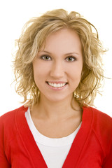 Portrait einer lachenden blonden Frau