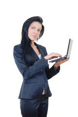 Student or businesswoman with small laptop