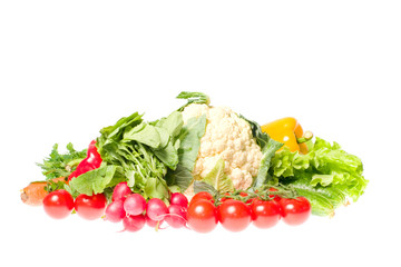 vegetables isolated on white background