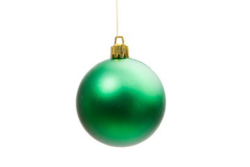 Green ball of christmas on a over white background