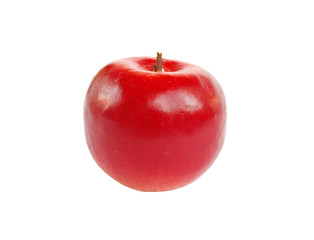 Decorative red apple on white background