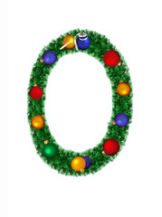 Numeral from christmas decoration- 0