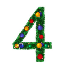Numeral from christmas decoration  - 4