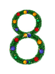 Numeral from christmas decoration - 8