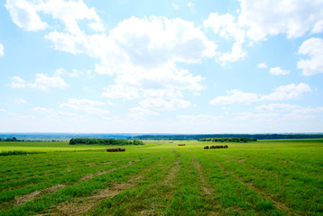 perfect summer day and roll of hay