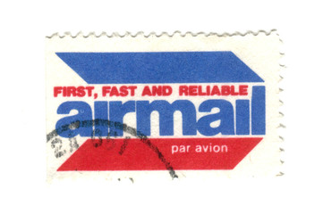 Fototapeta na wymiar old postage stamp from USA Airmail