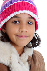 Young Girl Posing Against A White Background