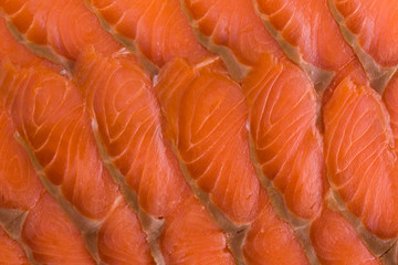 background of red fish slices