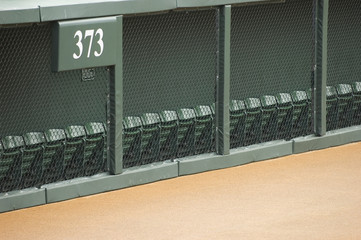 Outfield fence at a baseball stadium