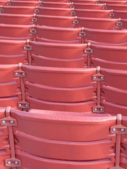 Red seating at the Ballpark