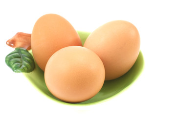 Eggs isolated on white