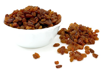 Raisins isolated on white