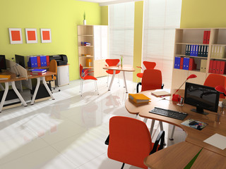 Modern interior with furniture for office