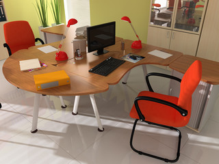 Naklejka premium Modern interior with furniture for office