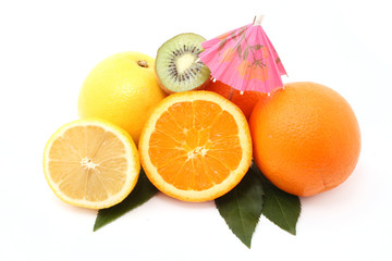 fresh fruit isolated on white