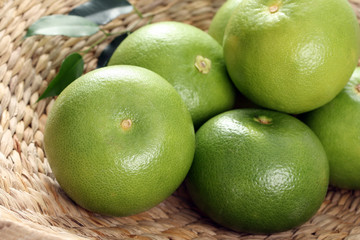 green and fresh grapefruits - food and drink