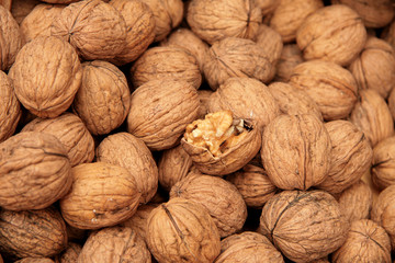 Fresh brown walnuts