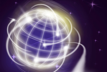 world with international movments as shooting stars