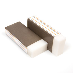 eraser or rubber isolated on a white studio background.