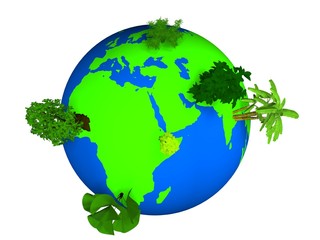 Globe with Plants