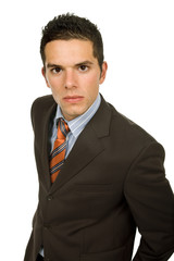 young business man portrait in white background