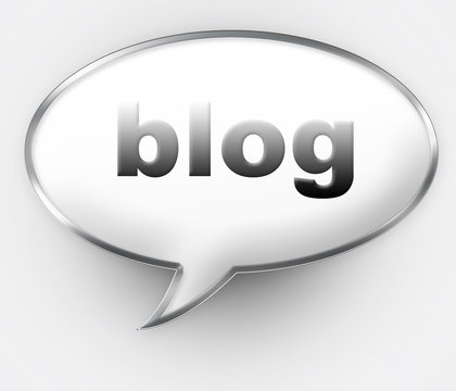 Blog Talk bubble icon with clipping path for easy extraction