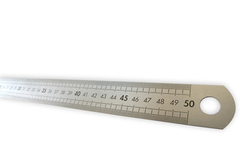 Taille R&egrave;gle Isol&eacute; fond Blanc R&eacute;glet M&eacute;tal Double d&eacute;cim&egrave;tre taille