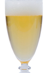 Glass of champagne on a over white background