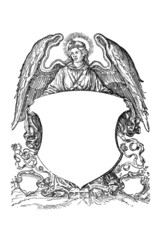 Obraz premium angel with coat of arms from 16th century