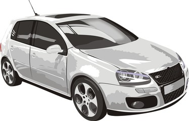 Fototapeta premium Car of white color