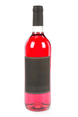 Wine or soft drink bottle with white background