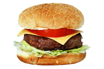 Isolated hamburger