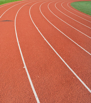 A track used for running, jogging, and track and field events.