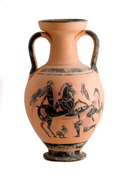 Vase with a greek historic scene
