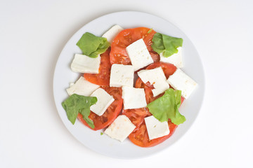 a fresh salad isolated over white background