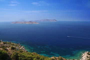A  sea view with islands from Rhodes