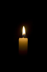 candle flame over black background