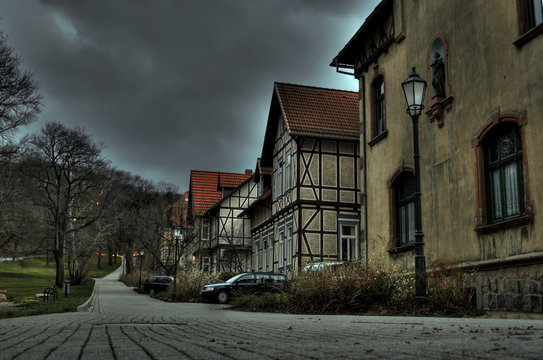 Halloween. Ghost in a haunted house in Germany, Wernigerode