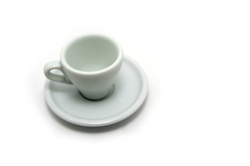 Coffee over white and grey background