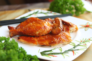 Delicious crispy chicken oriental style
