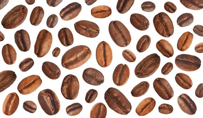 Coffee beans as the background. Isolated.