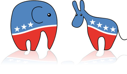 Funny symbols of Republican and Democratic