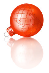 red christmas ball isolated on white background