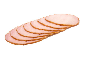 meat slices isolated on white