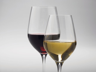 vin rouge et vin blanc
