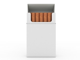 Open pack of cigarettes with cigarettes