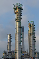 Refinery towers in the Port of Rotterdam
