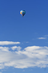 hot air balloon high in the sky